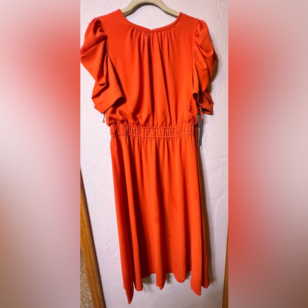 London Times Bright Orange Midi Dress